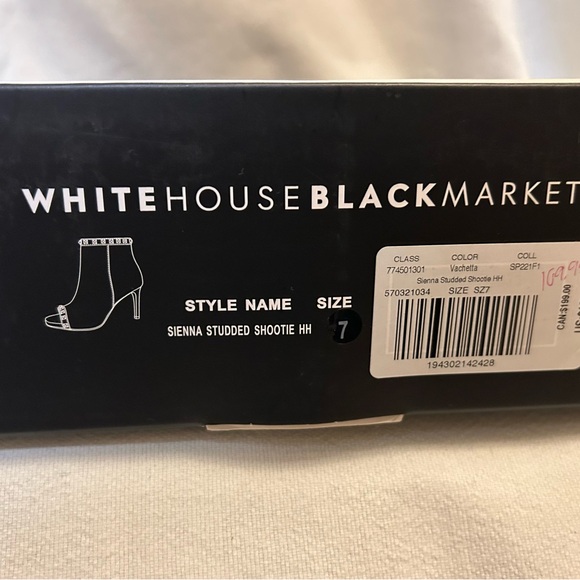 WHITE HOUSE BLACK MARKET Sienna Studded Bootie SZ 7 - Picture 6 of 7